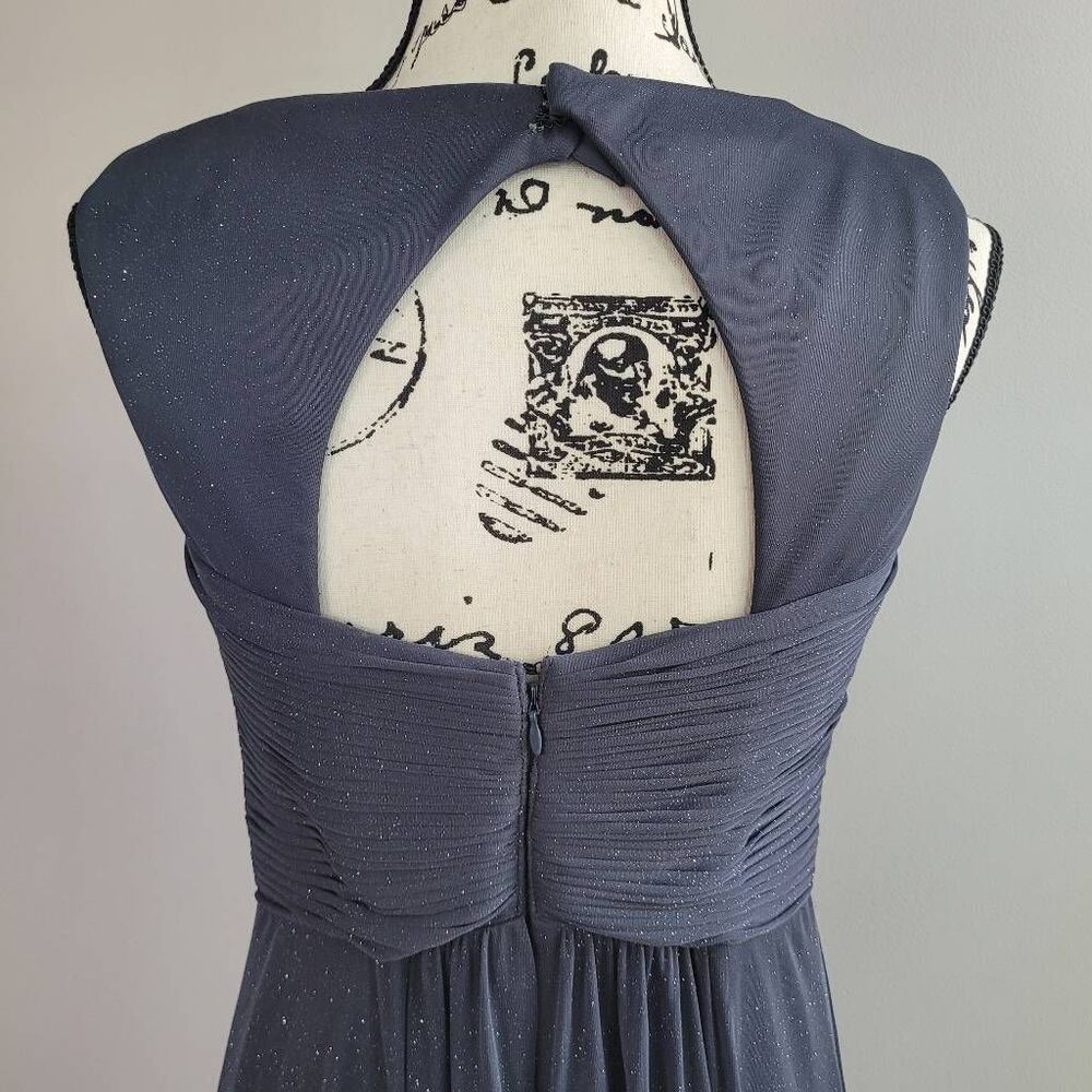 Alex Evenings 6 dark grey glitter shimmer formal dress prom babydoll cut open ba - Picture 6 of 14